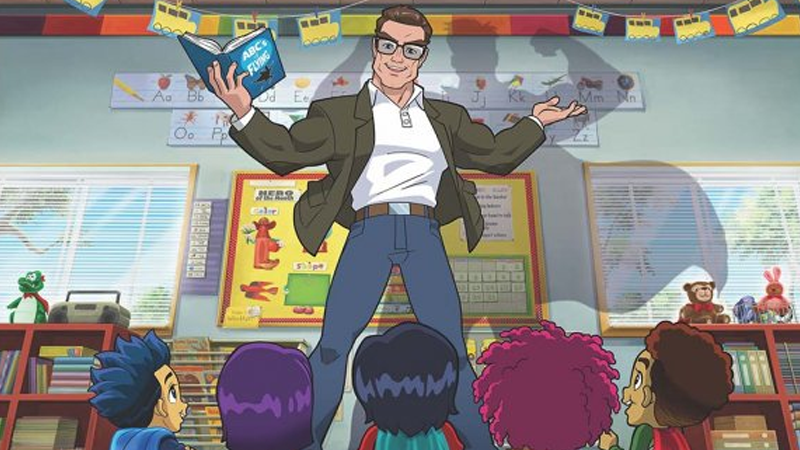 Please appreciate how hyped animated Arnold is to teach these kids how to fly.